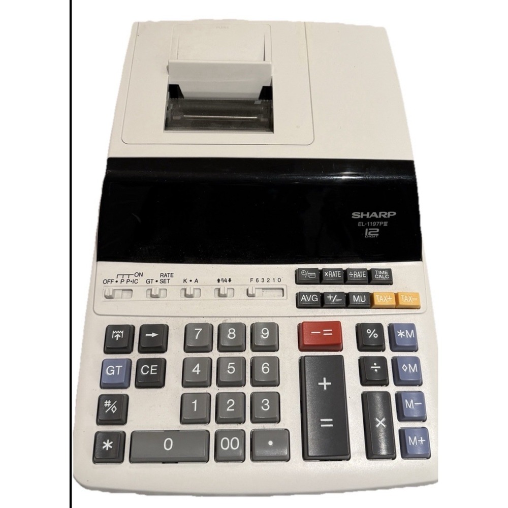 Sharp‎ EL-1197PIII 12 Digit Printing Calculator Adding Machine Untested Printer - Picture 8 of 8